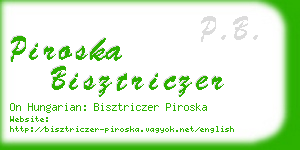 piroska bisztriczer business card